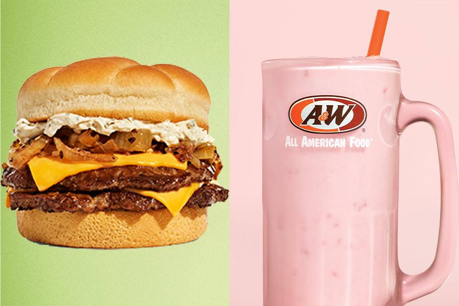French Onion Double Cheeseburger and Strawberry Watermelon Cream Freeze